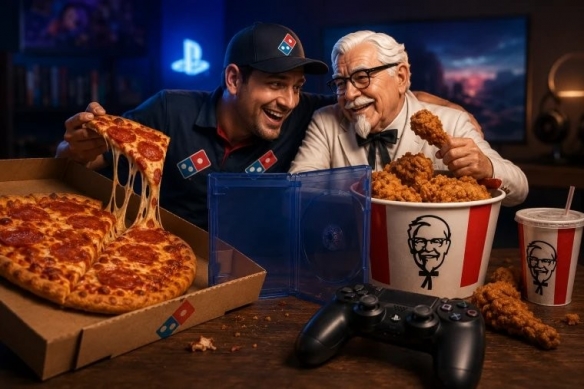 跨界玩梗!KFC与达美乐硬核嘲讽索尼取消实体游戏